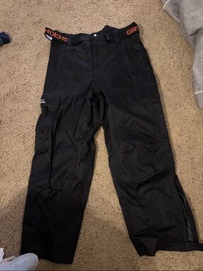 Black Men's Waterproof Snow Pants with Adjustable Waist